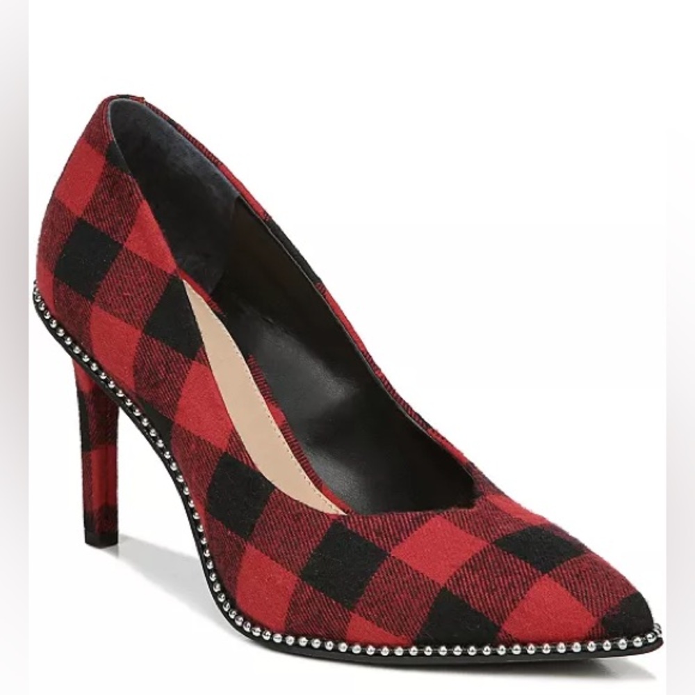 Bar III Red and Black Plaid Heels